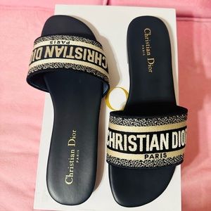 Christian Dior Dway Slides Navy size 40